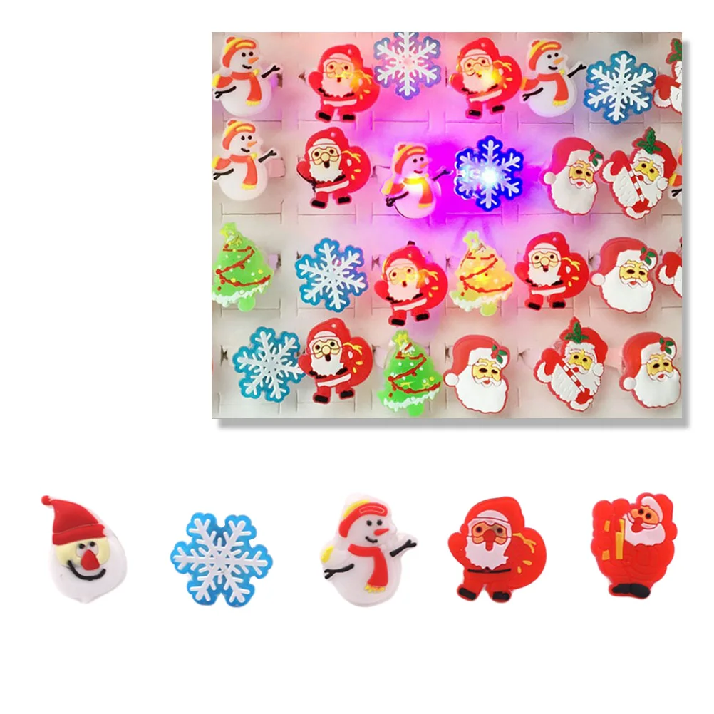 

10 Pcs Glowing Ring Christmas Party Favor Rings Light Kids Toy LED Flashing Toys