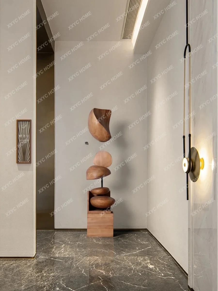 A  Art sculpture floor-to-ceiling ornaments B & B porch Hotel staircase creative wood carving soft decoration