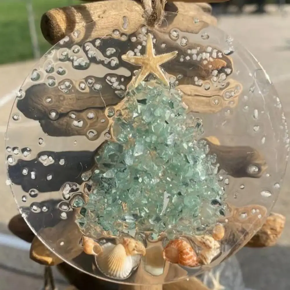 Seaside Christmas Ornament Beach Themed Coastal Christmas Ornaments Sea Glass Suncatcher Starfish Holiday Decor for Window