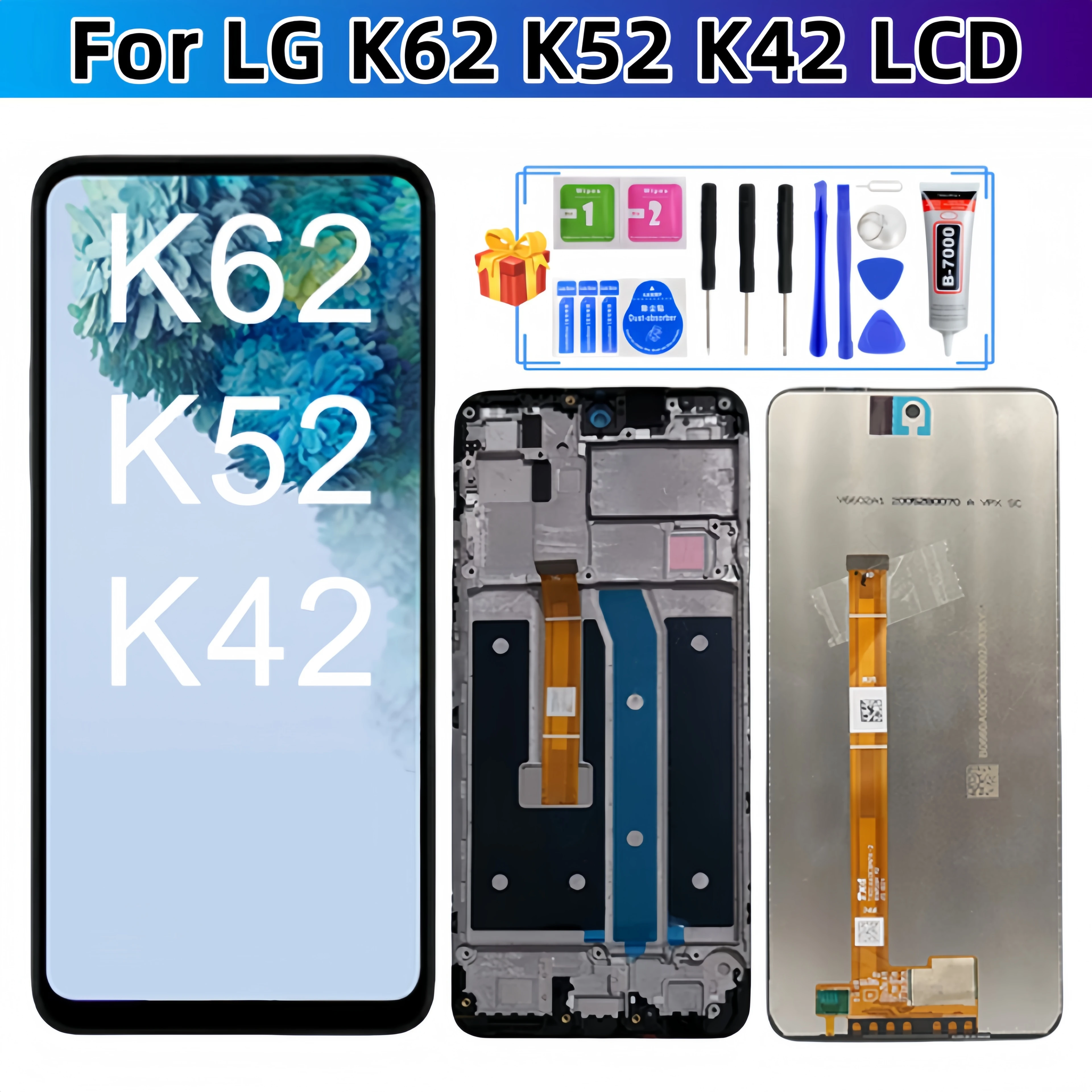 

Для LG K62 K52 K42 LMK525H LMK525 LMK520 LMK520E LMK420 LMK420Y ЖК-дисплей с сенсорным экраном в сборе, запасные части для ЖК-дисплея