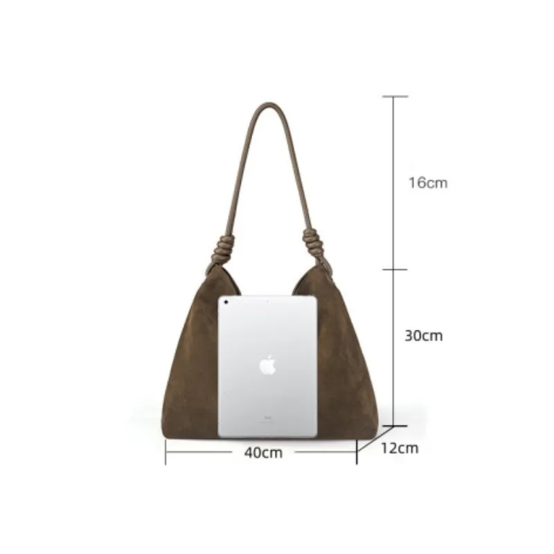 UKF Autumn New Trend Woman Handbag Luxury Thick Suede Leather Underarm Shoulder Casual Tote Lady Soft Bucket Bag сумка женская