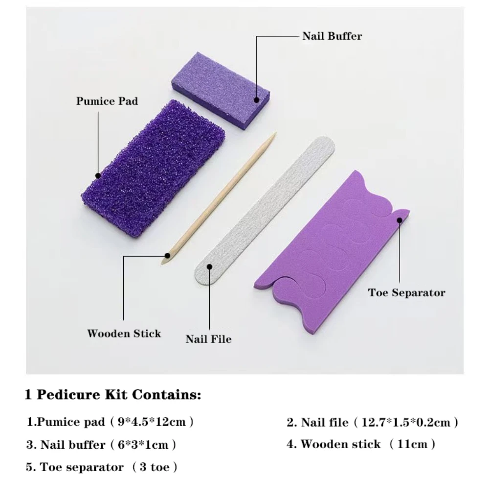 Kit de pédicure jetable 5 en 1, outil de manucure pour Salon de Spa, 5 pièces