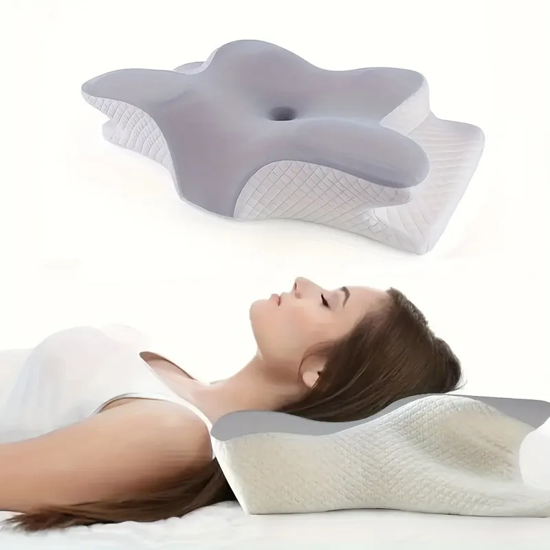 

1pc Butterfly-Shaped Ergonomic Pillow - Cooling Orthopedic Pillow for Neck Relief & Spinal Alignment. Meicare life