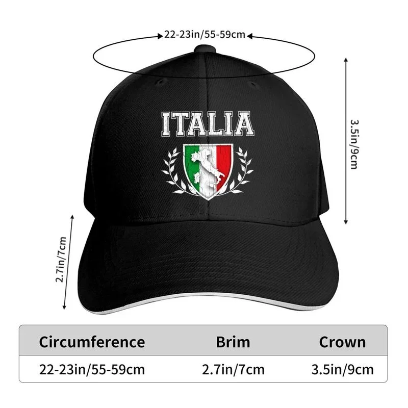 Italia Italy Italian Flag Boutique Baseball Cap Unisex Print Asjustable Hip Hop Fashion Cool Snapback Hats Black