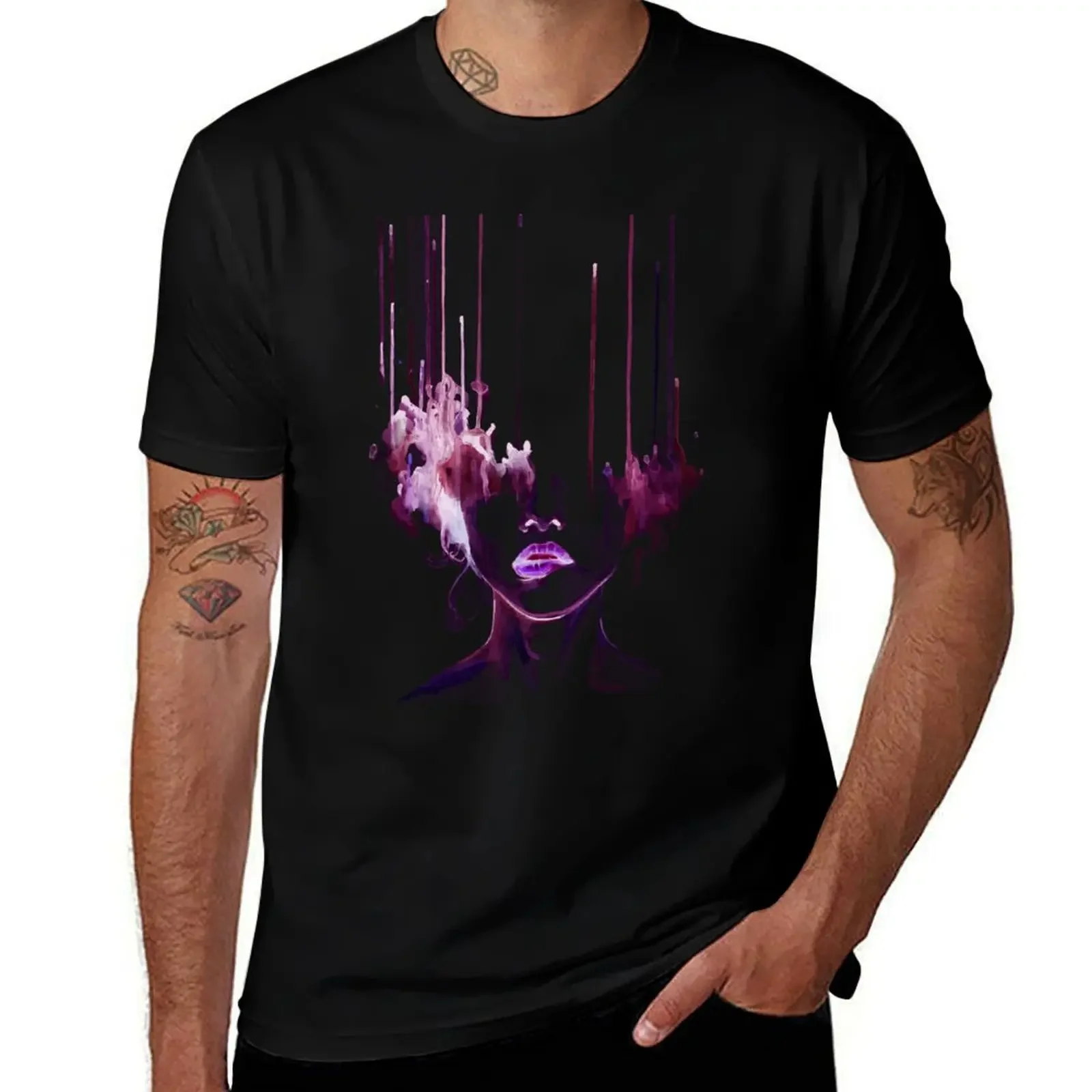 

Melting face T-Shirt customizeds cotton man t-shirts kawaii clothes mens t shirts pack