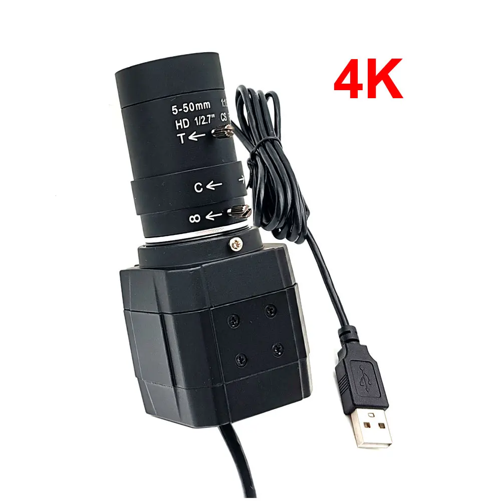 

HD 4K USB Camera IMX415 30fps 3840x2160 8MP PC Webcam Plug And Play Support 5-50mm/2.8-12mm Varifocal Zoom CS Lens