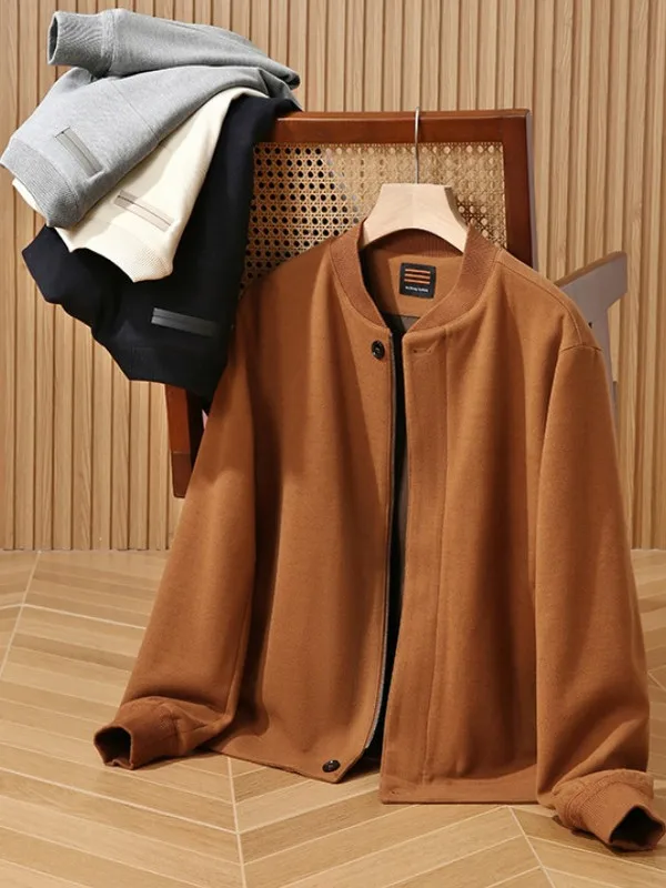 

Мужская шелковая шерстяная бейсбольная куртка для пилота, осенне-зимняя верхняя одежда, классическая одежда в консервативном стиле, Thiened Long Sve round Ne