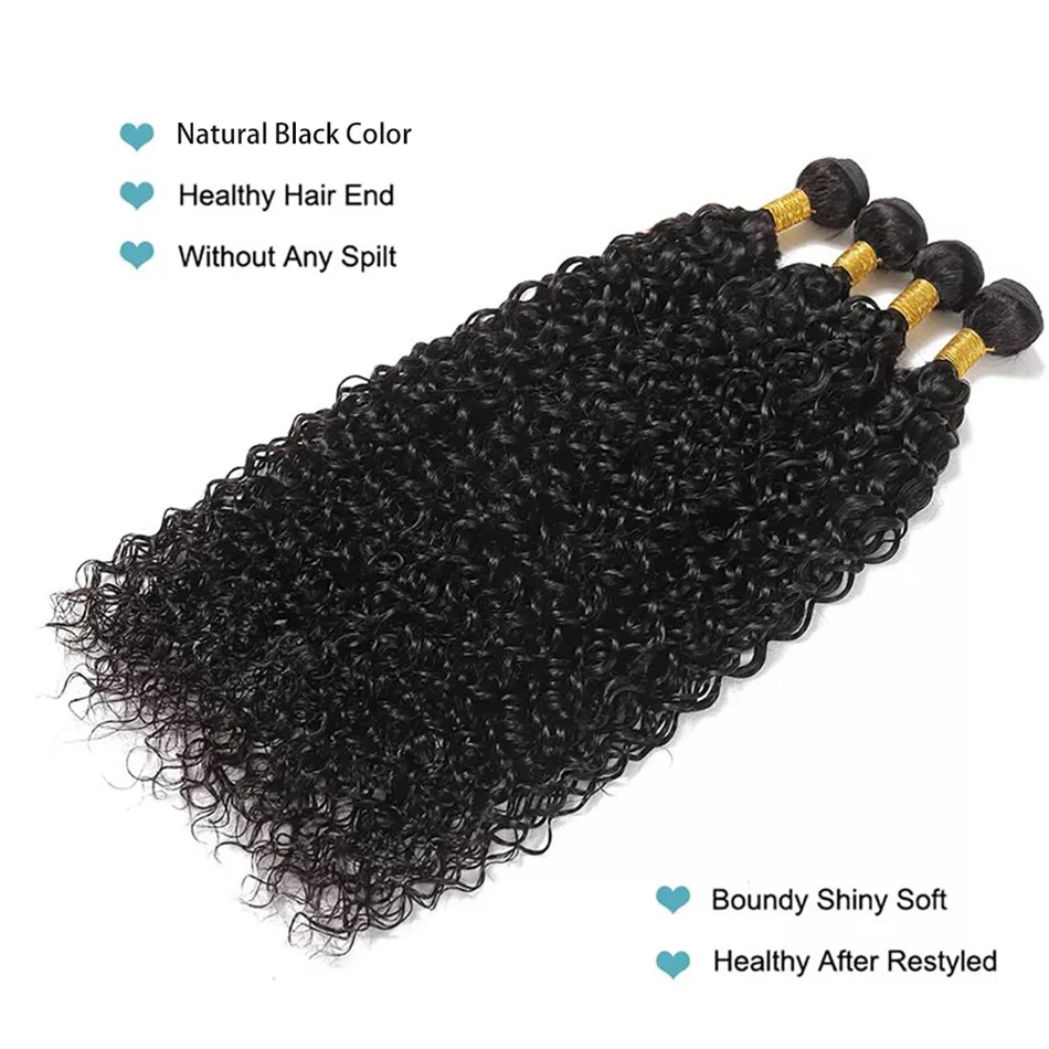 10A Brazilian Curly Bundles Unprocessed Kinky Curly Human Hair Weaving 1 3 4 PCS Wave Curly 100% Human Hair Extensions No Tangle