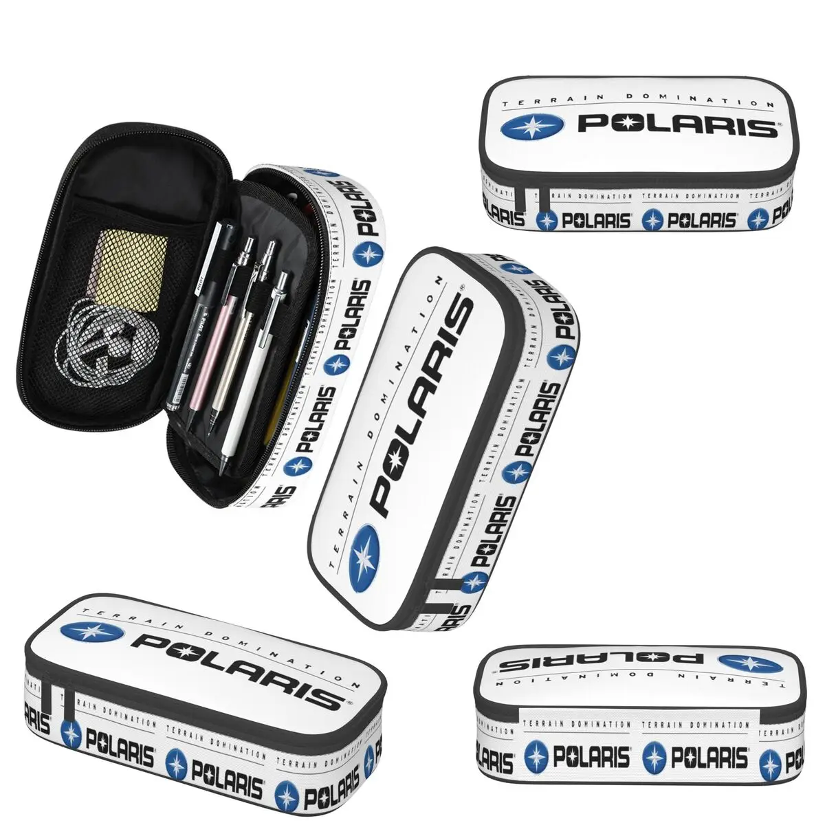 مقلمة بشعار Polaris Snowmobiles للأولاد والبنات، صندوق أقلام هدايا، حقيبة أقلام رصاص، لوازم مكتبية، حقيبة حامل قلم
