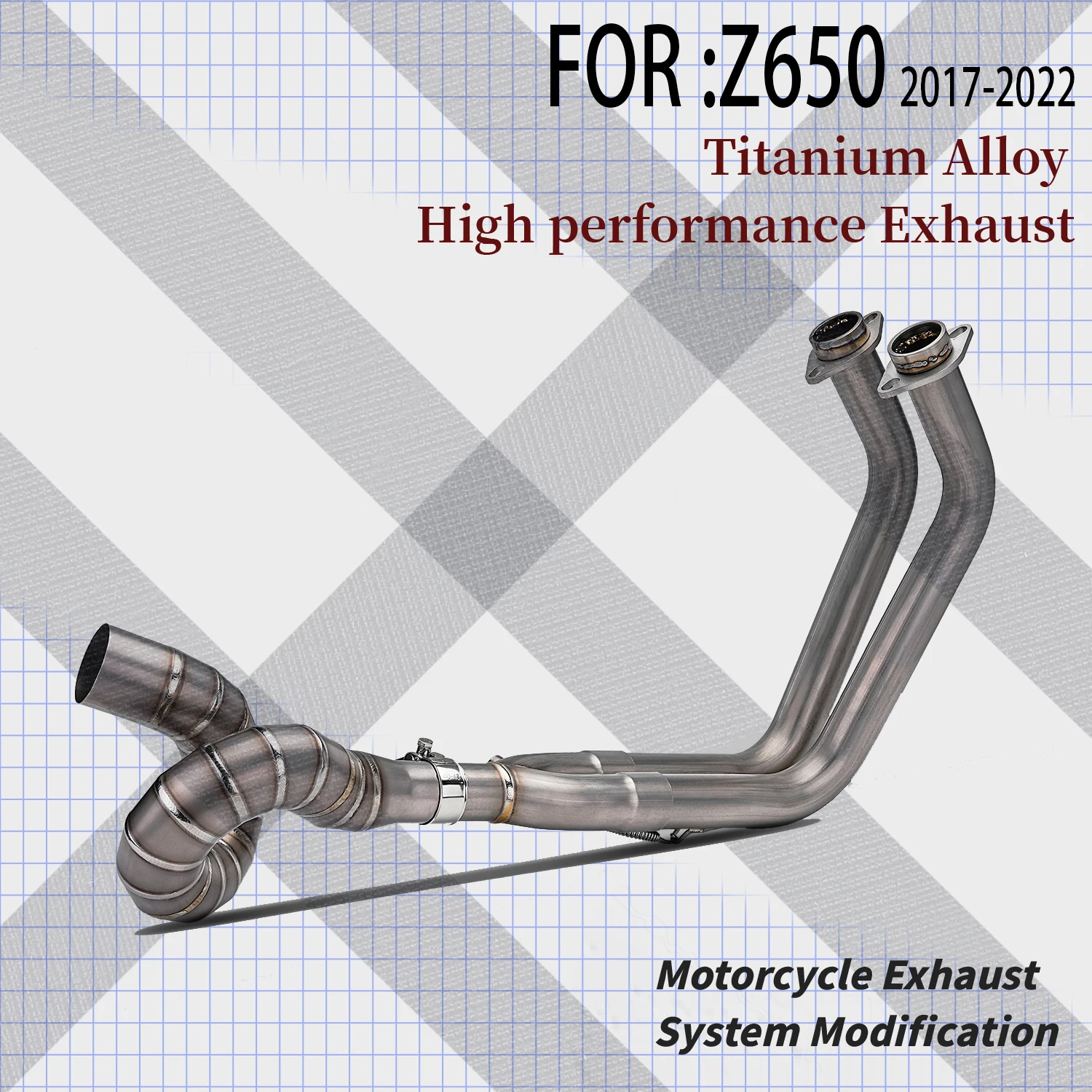 

AB MOTOFor Ninja Z650 Motorcycle Exhaust 51mm caliber Ti.alloy System Front Link Pipe For NINJA650 Z650 2017-2022 Modified Motor