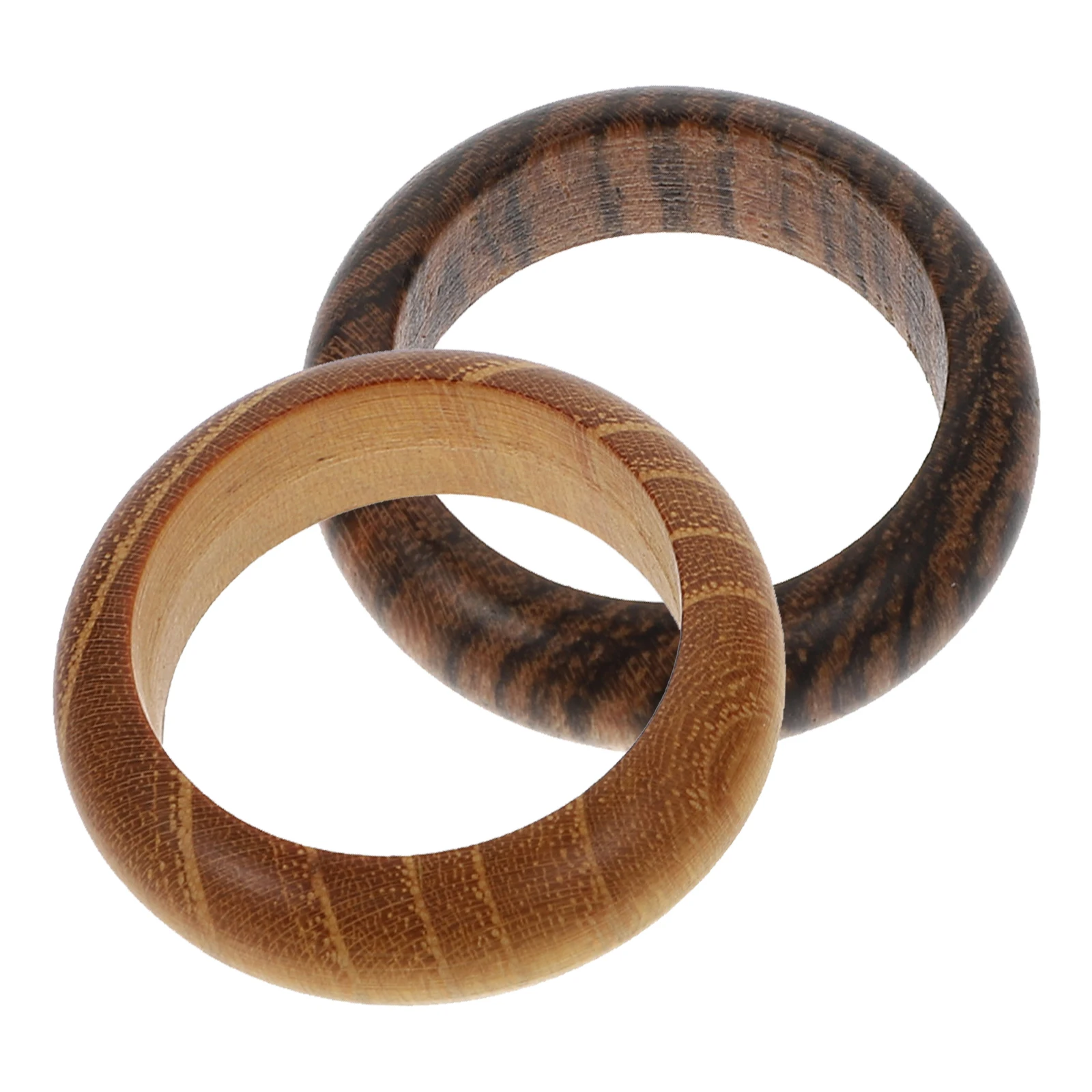 

2Pcs Wooden Finger Rings High-Grade Material Durable Safe Use Chic Exquisite Jewelry Gift for Loved Ones Finger Ring