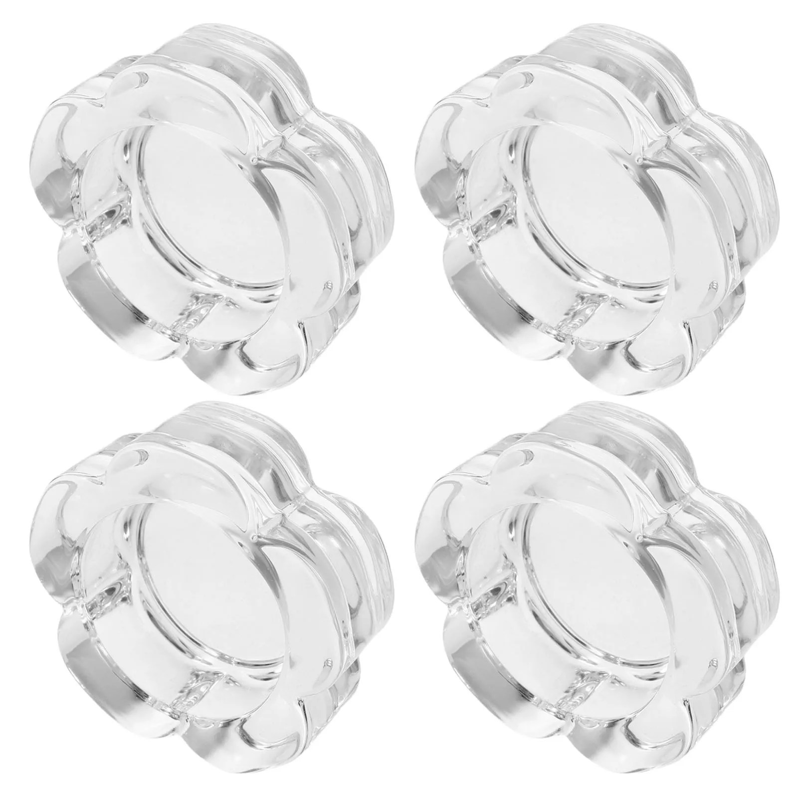 

4Pcs Glass Plum Blossom Tealight Holders Vintage Decorative Stands Romantic Dinner Wedding Table Centerpieces Christmas