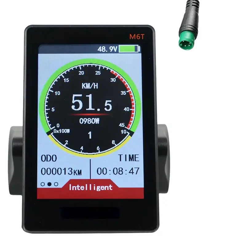 

A64P-1 Piece M6T Electric Bike LCD Display Meter Universal E Scooter LCD Panel Color Screen 24V 36V 48V 60V With USB For E-Bike(