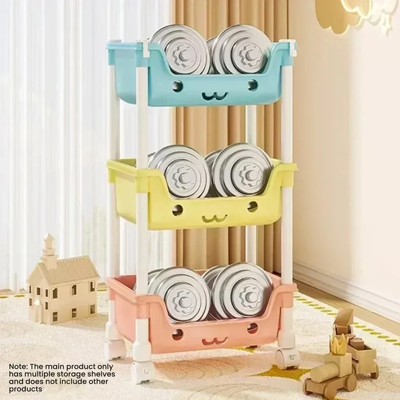 Multi-Level Storage Rack for Household Mobile Bookshelf, Living Room, Kitchen Storage Small Trolley, Floor Standing with-A27R