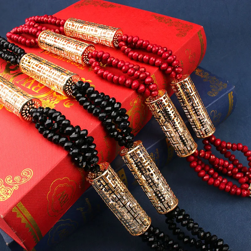 Argélia Wedding Jewelry Set para As Mulheres, Pingente Banhado A Ouro, Preto Vermelho Bead Colar, Brincos, Presente De Noiva, Frete Grátis Itens