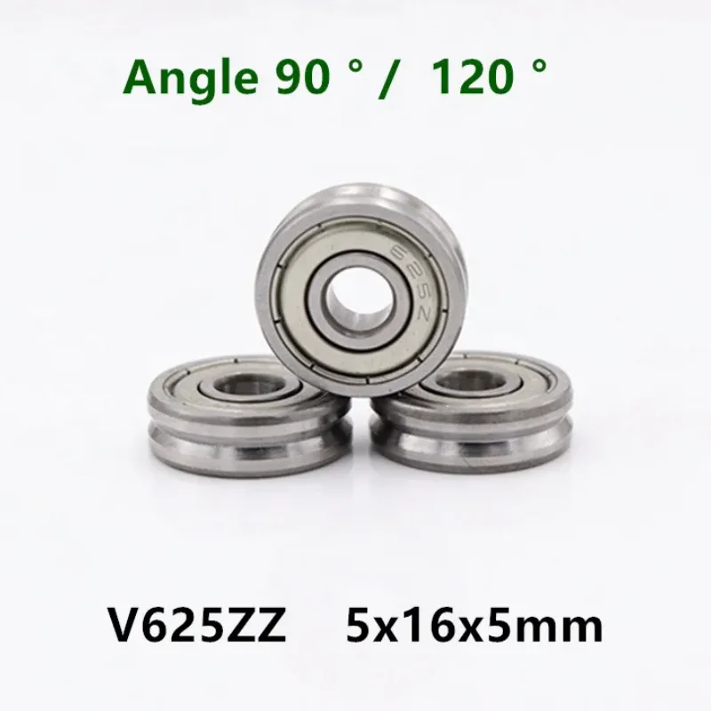 50pcs V625ZZ V grooved straightener guide wheel bearings V625 /120 V groove pulley roller bearing 5x16x5 mm
