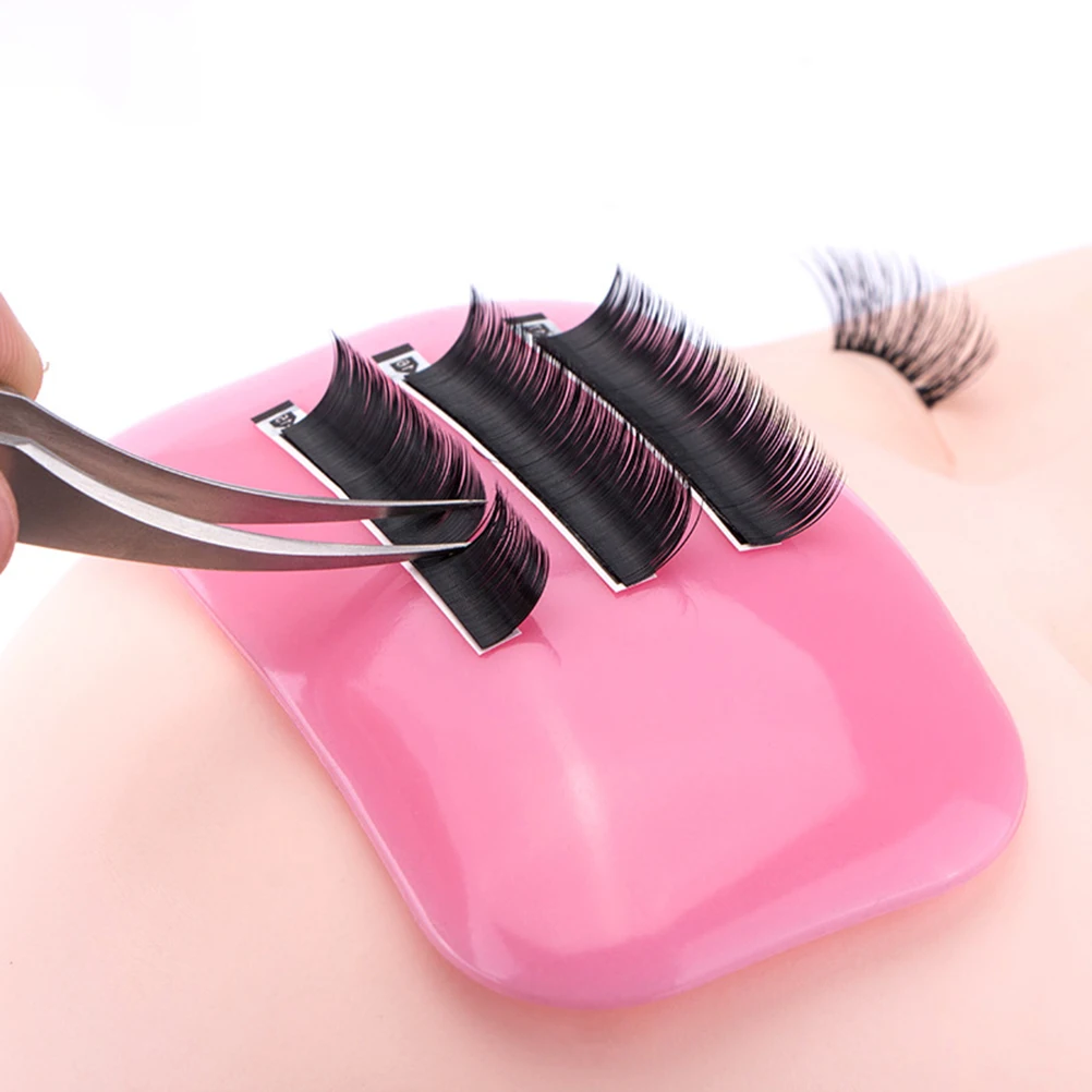 핑크 플랜팅 접목 속눈썹 이마 실리콘 패드 재사용 가능 세척 가능 속눈썹 패드 정전기 방지 인조 속눈썹 도구