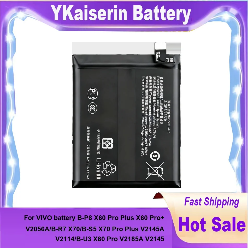 

B-P8 B-R7 B-S5 B-U3 B-U5 Phone Battery For VIVO X80 X70 X60 Pro Plus Pro+ V2056A V2185A V2145 V2145A V2114 Batterij Warranty
