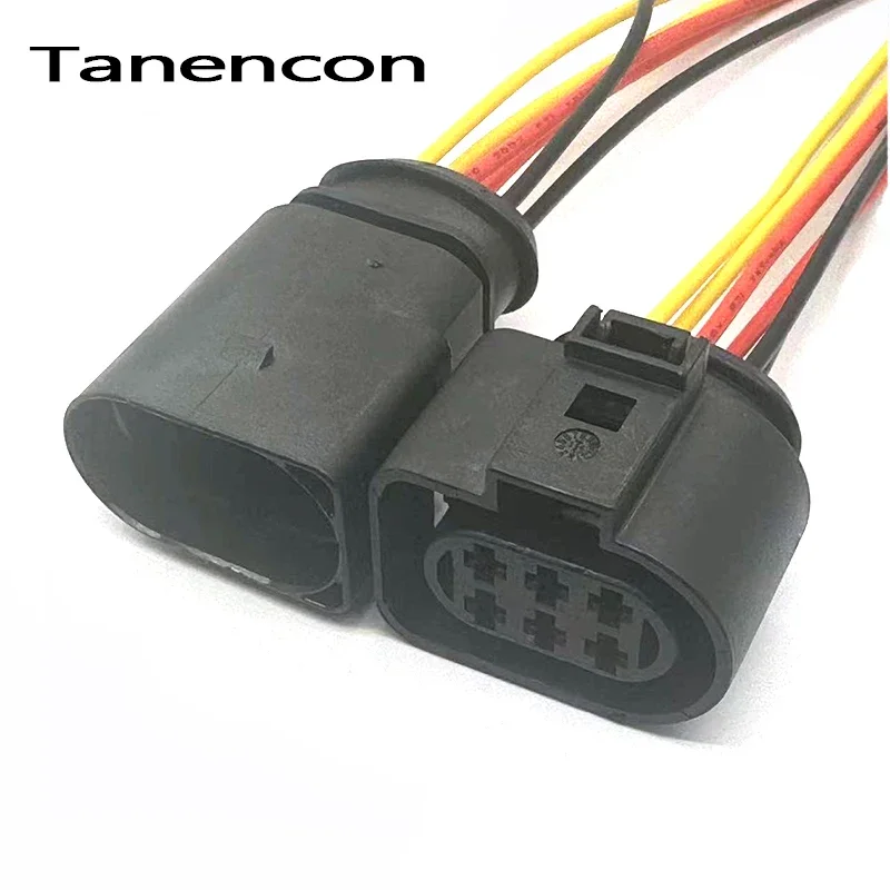 Conector de tubo de escape automotivo à prova d'água, 6 pinos, 3.5mm, lsu 4.2, sensor de oxigênio, plugue 1j 0973833   1J 0973733   Para VW Audi