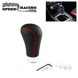 Universal Leather Shift Knob Car Gear Stick Shift Handle Lever Knob R style Replacement For Most Manual Transmission Vehicles