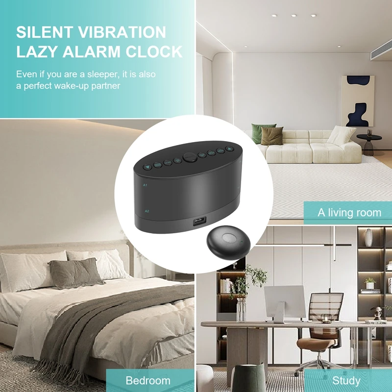 Extra Loud Alarm Clock With Wireless Bed Shaker,Vibrating Dual Alarm Clock For Heavy Sleepers, Deaf And Hearing-Impaired