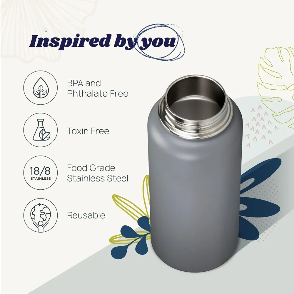 Tyeso Thermal Mug Insulated Water Bottle With Spout Lid Stainless Steel Thermos Bottle For Hot Drink Leakproof Coffee Travel Mug