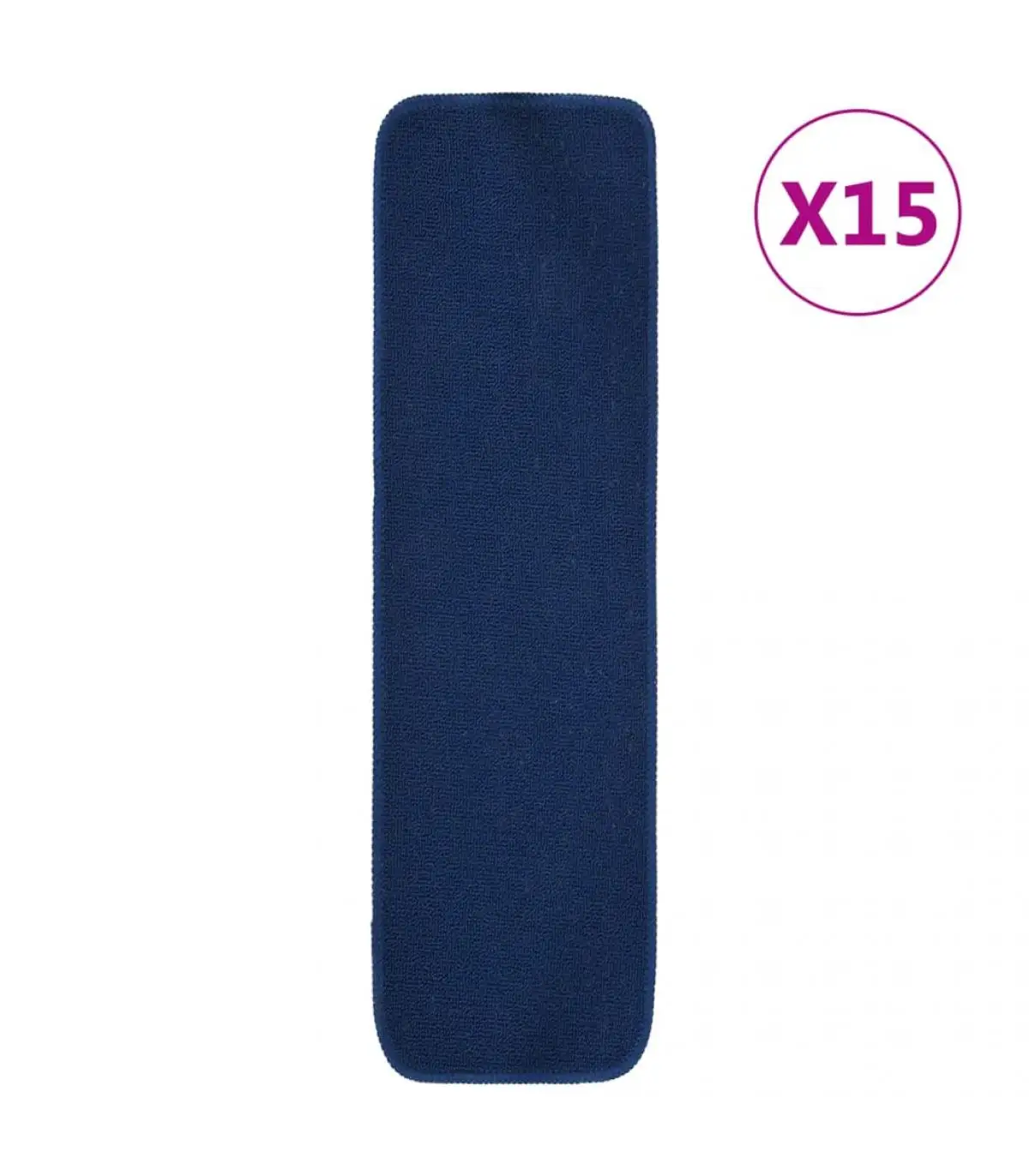 Stair mats 15 Pcts navy blue rectangular 75x20 cm