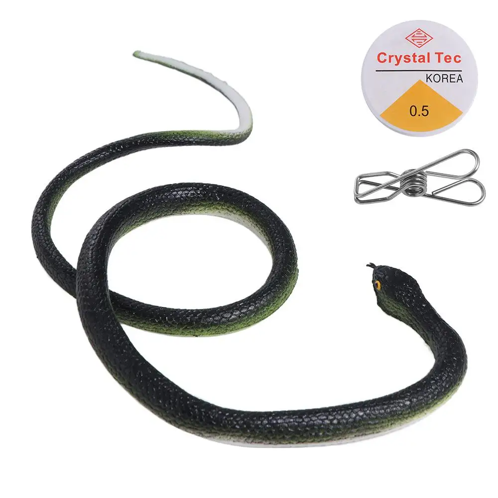 Anaconda Props Simulation Snake Snake Prank Large Realistic Scary Tricky with String Clip Funny Gift Fake Snake Model Halloween view 3