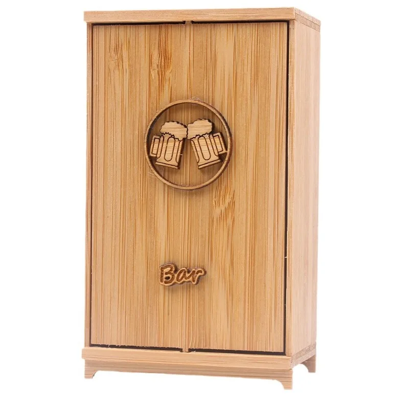 

Miniature wooden simulation food and play mini wine room set, play house scene ornament