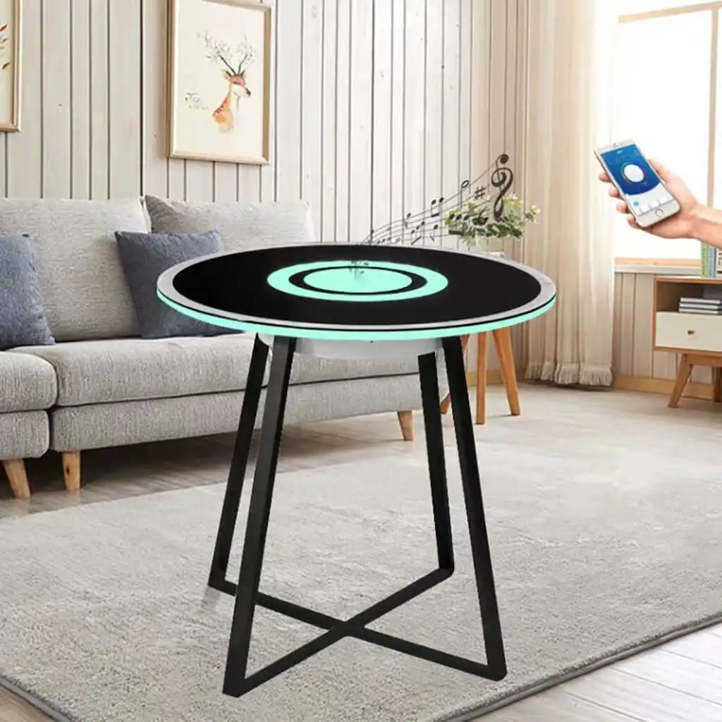 Nordic style glass colorful RGB light luxury small smart bedside corner coffee tables modern furniture living room