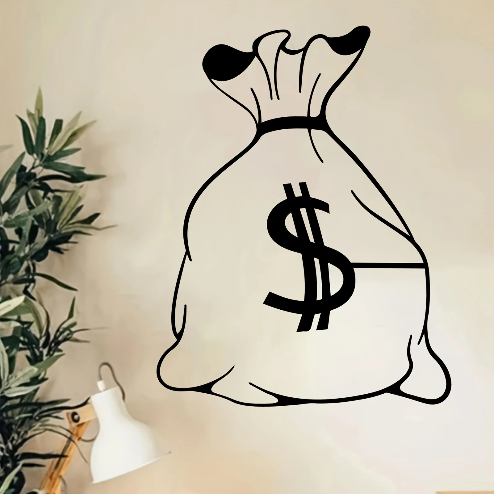 CIFBUY Metal Wall Art Dollar Bag Iron Hanging Decor Rustproof Coin Sculpture For Office Garage Fence Wealth Home Outdoor Accent