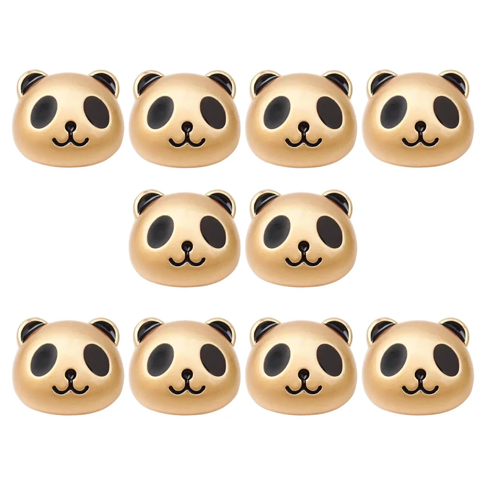 10 Pcs Bracelet Beads Panda Head Accessories Child Locket Fuzzy Alloy DIY Hair Rope