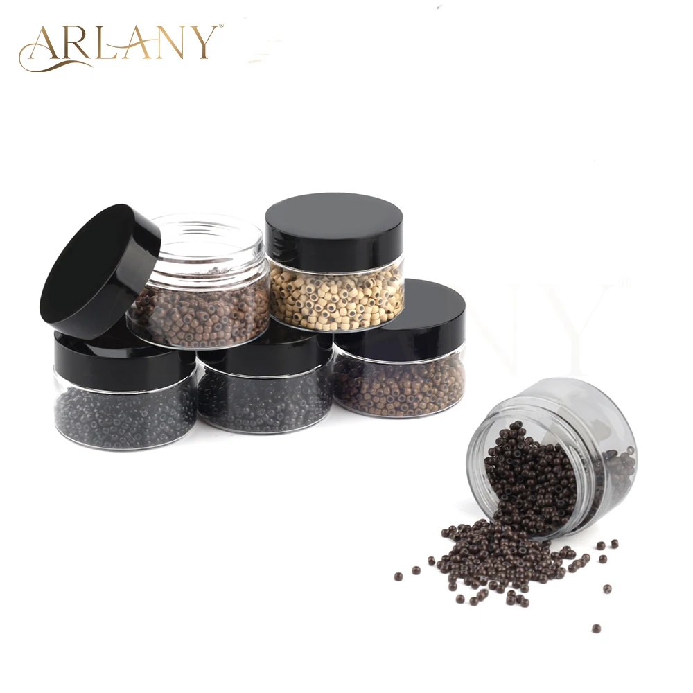 ARLANY 1000Pcs 3.0mm Copper Nano Ring Beads with Silicone Nano Beads for I Tip Hair Extensions Hair Tinsel Feather Extensions