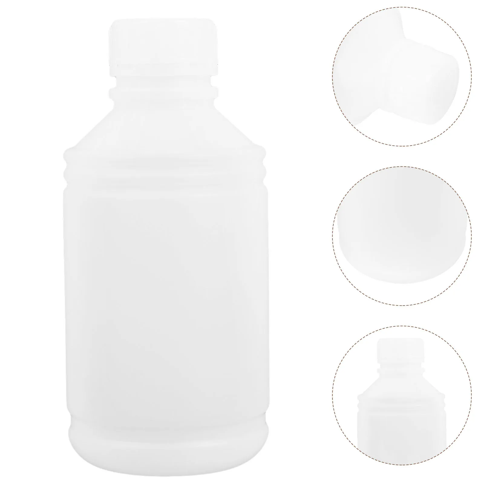 

4 Pcs Plastic Bottle for Liquid Laboratory Containers Small Mouth Bottles with Lids White Sample Seal Clear
