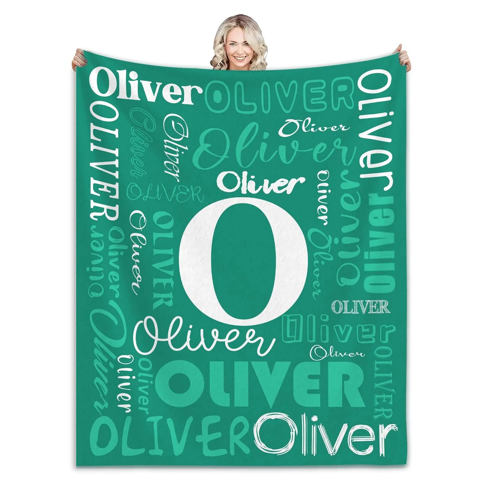 Personalized Name Flannel Blanket 2024 New Customized Blanket Soft for Kids and Adults Letter Monochrome Fleece Birthday Gift