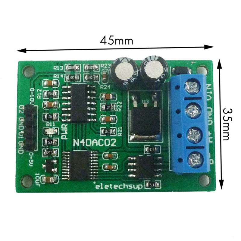 전압 신호 발생기 DAC 컨버터 모듈, PLC 측정 기기용 RS485 Modbus RTU, DC 12V, 0-5V, 0-10V