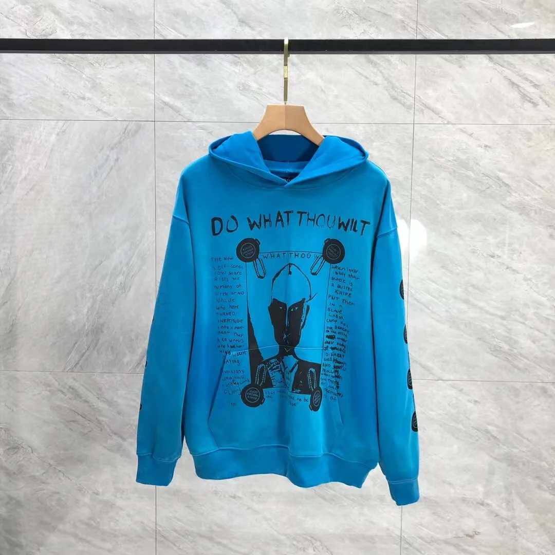 

Oversize Blue Enfants Riches Deprimes Hoodie Men Women Top Quality Graphics Graffiti Loose ERD Knitted Cotton Pullovers