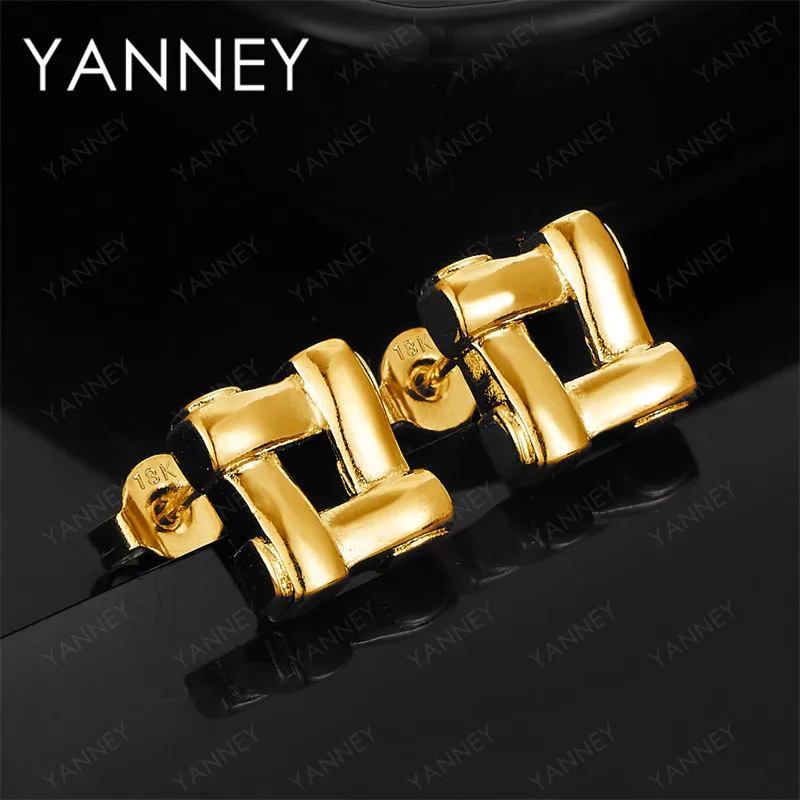 

Fashion 925 Sterling Silver 18K Gold Exquisite Square Stud Earrings Women's Jewelry Party Gift Charm Engagement