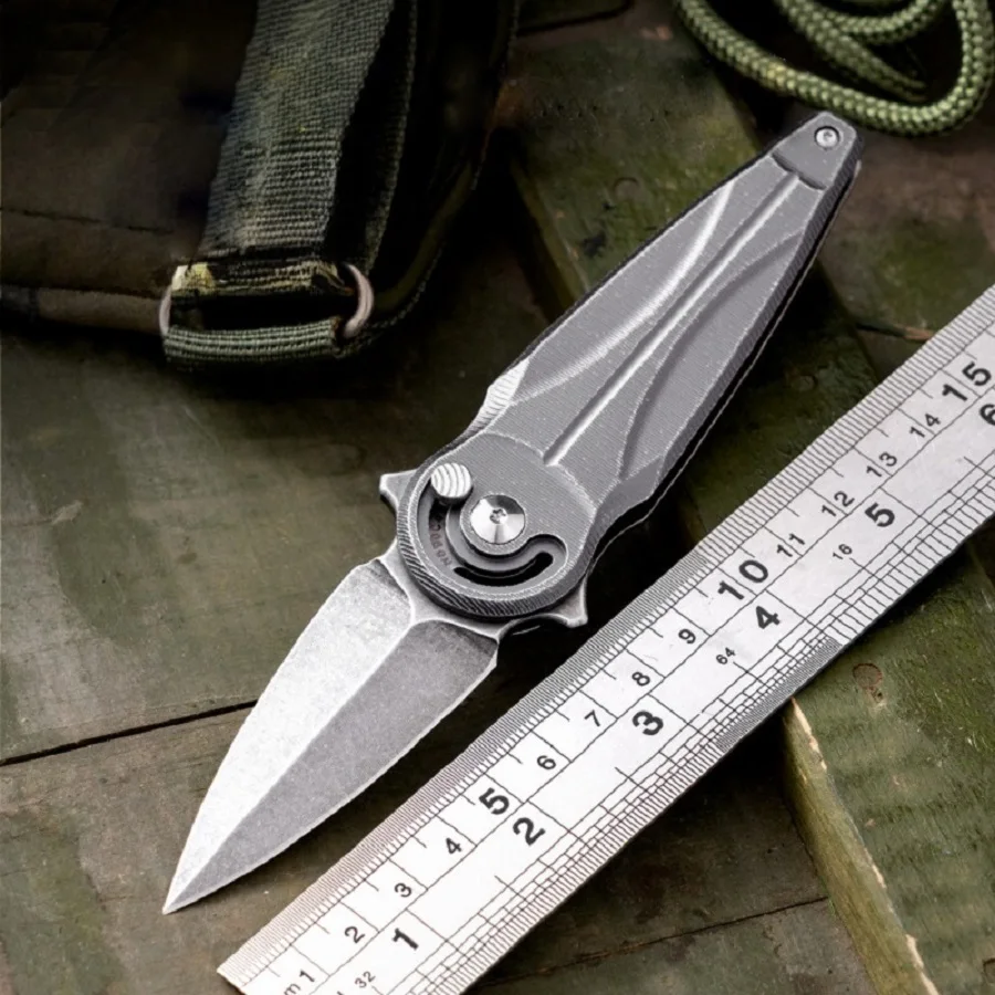 Outdoor camping folding knife, N690CO steel high hardness sharp knife, high-quality folding knife rotary knife, self-defense kni