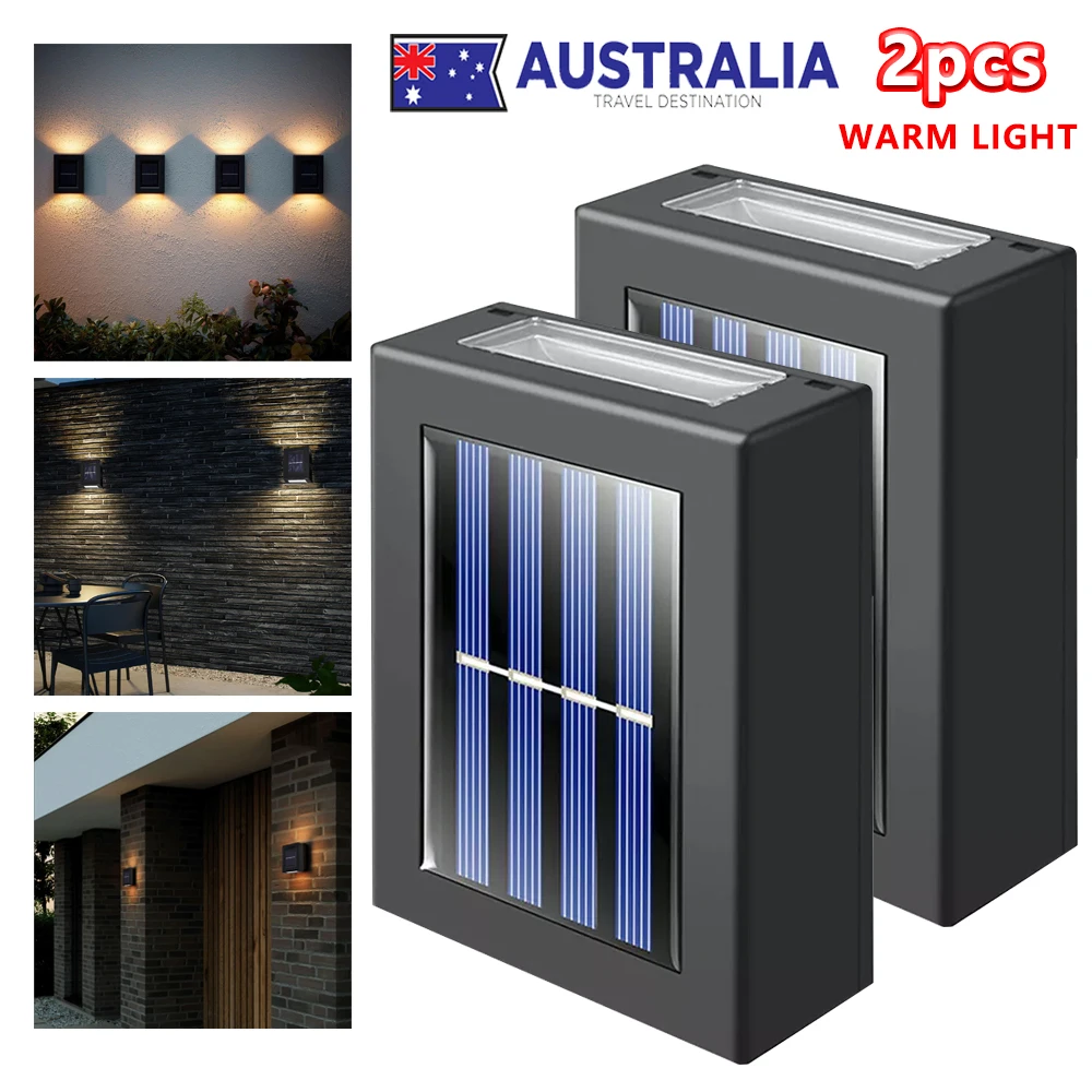 Appliques murales LED solaires extérieures lampe solaire LED étanche haut et bas éclairage lumineux pour jardin balcon cour rue décor lampes