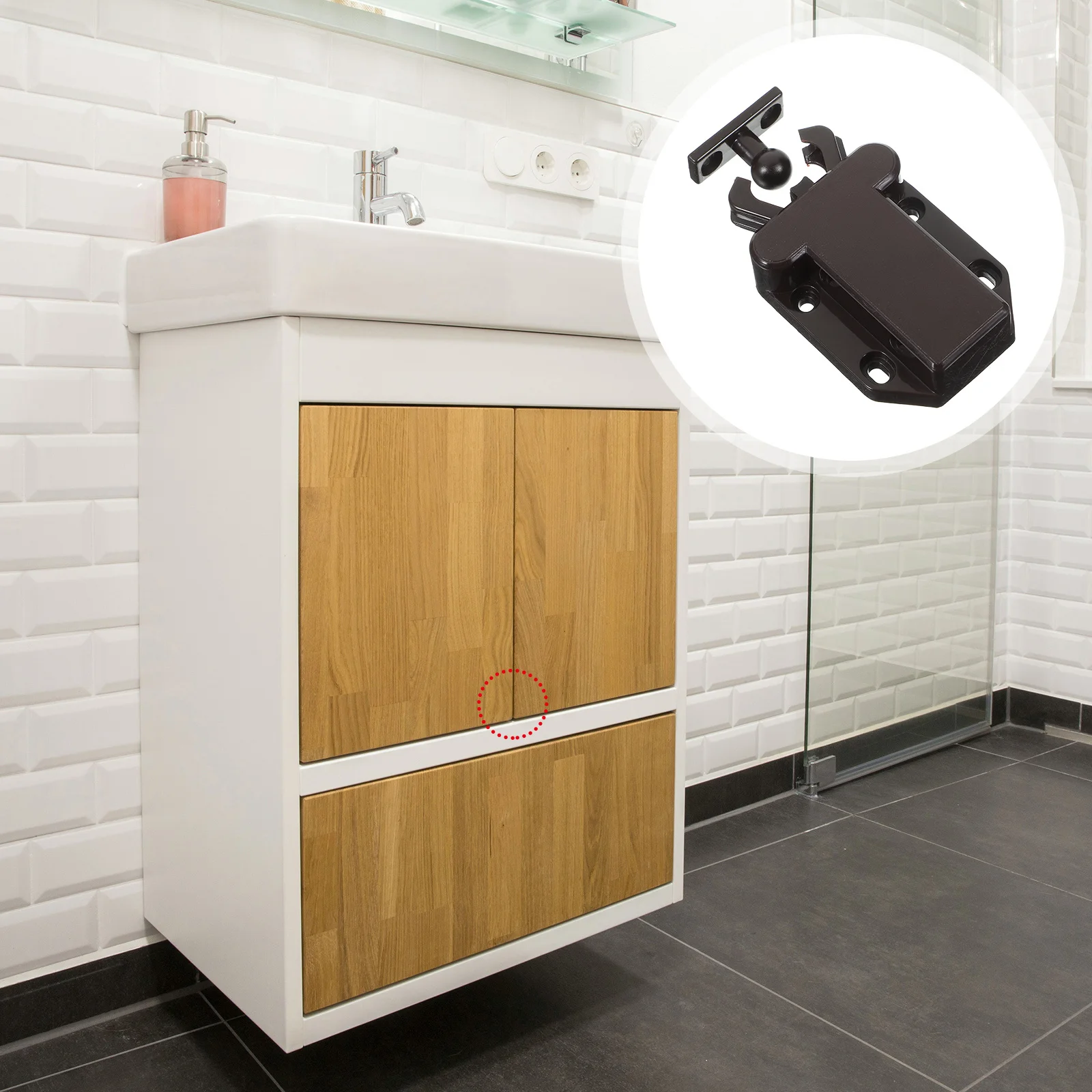 

5Pcs Cabinet Door Latch Rustproof Safe Material Push to Open Automatic Lock Rebounding Latches for Cupboard Cabinet Drawer