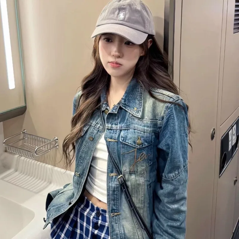 American Retro Denim Jacket Women's 2026 Spring New Lapel Small Casual Age-reducing Short Jacket Top