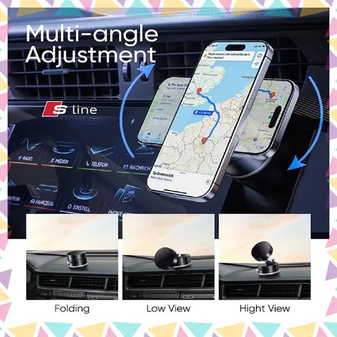 아우디 S라인 TT Q2 Q3 Q5 Q7 Q8 A3 A4 A5 A6 A7 R8 B5 B6 B7 B8 C5 C6 C7 V8 차량용 양면 척 자석 핸드폰 거치대