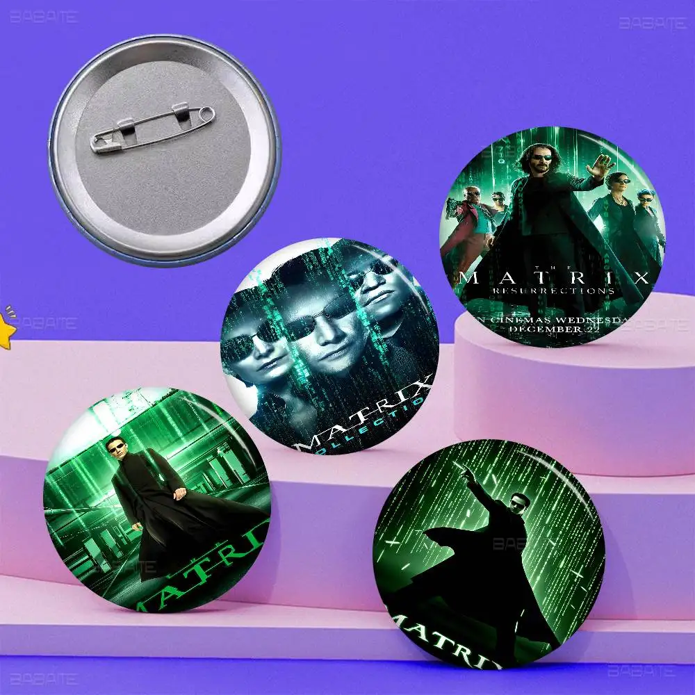 فيلم ماتريكس لينة زر دبوس مشرق مطبوعة أيقونة هدية للأصدقاء شارة طوق بروش التلبيب دبوس معدني #2