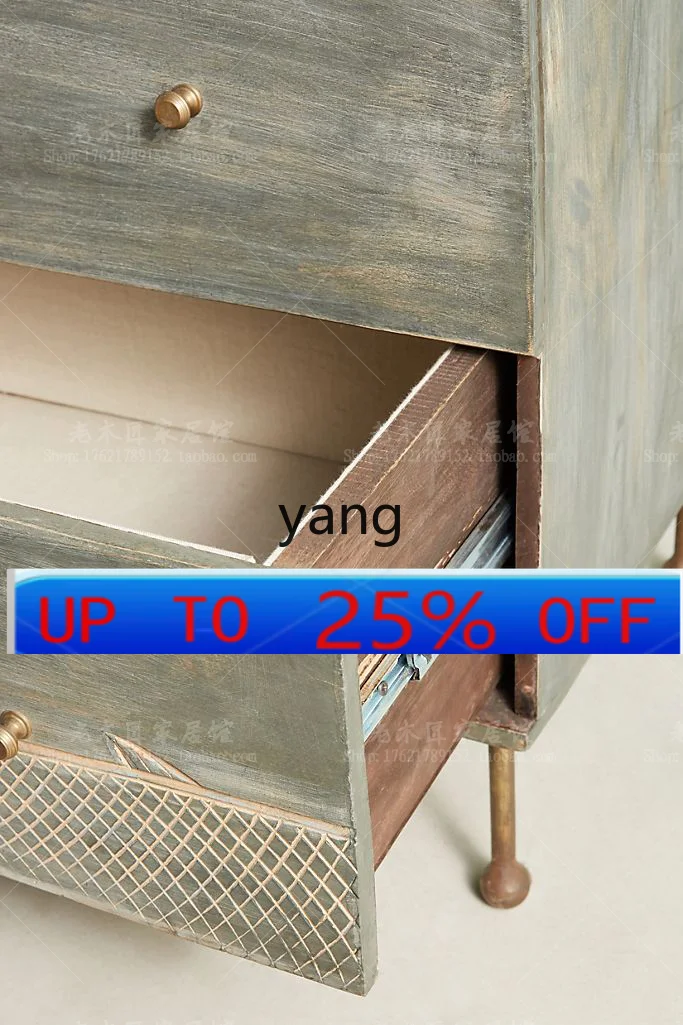 

LH solid wood locker storage cabinet French retro living room entrance cabinet