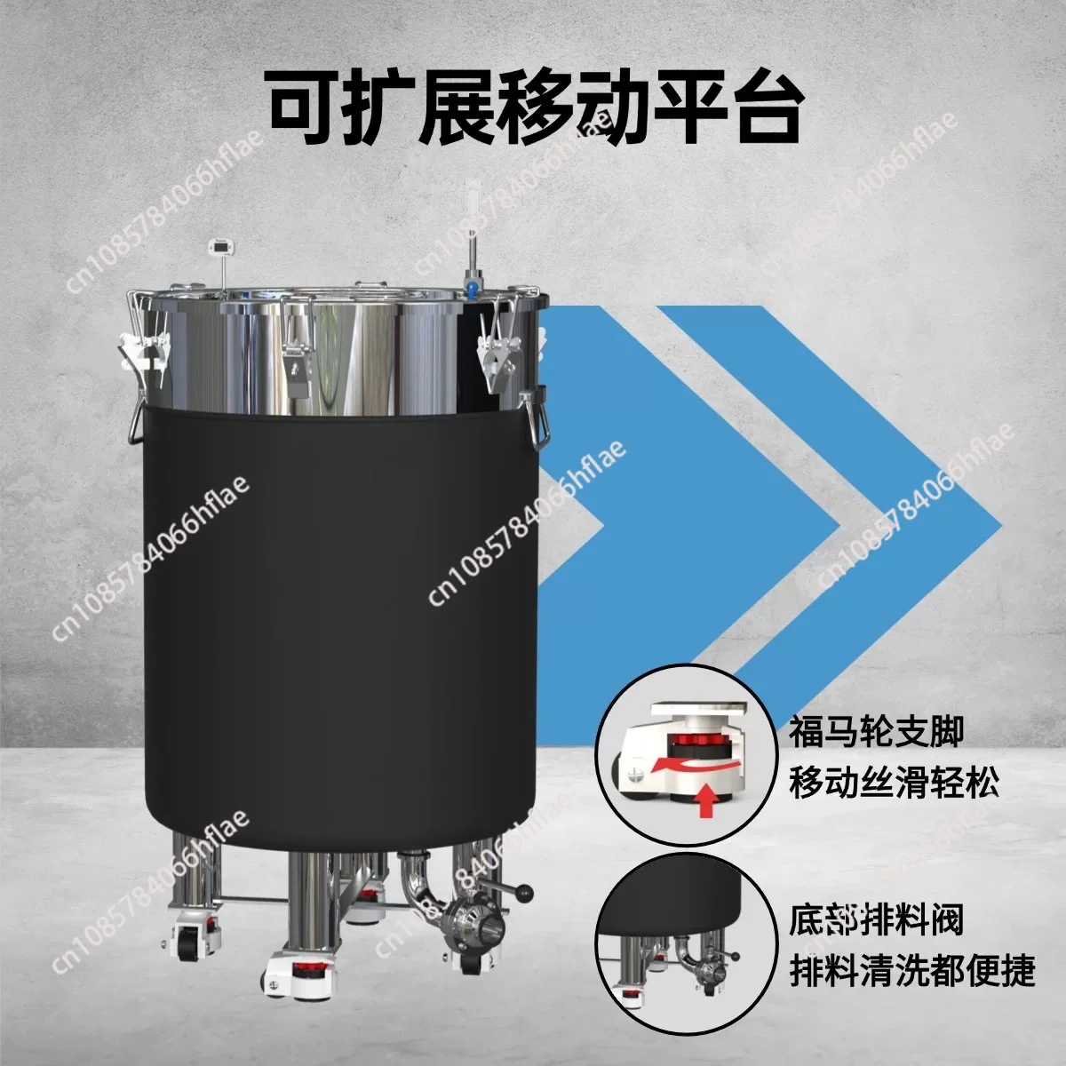 304 food-grade stainless steel insulated fermentation bucket, ideal for baijiu brewing, winemaking, and fruit enzyme production