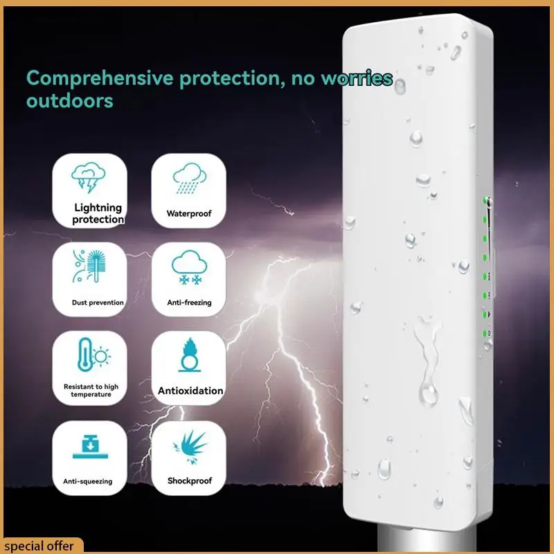 A68Z Wifi Bridge WIFI Signal Extender  Outdoor 3-5KM Long Rang Network Monitoring EU Plug