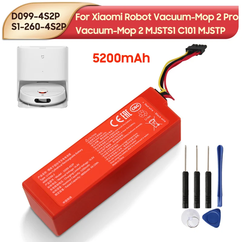 

NEW Replacement D099-4S2P Battery For Xiaomi Mi Robot Vacuum-Mop 2 Pro Vacuum-Mop 2 MJSTS1 C101 MJSTP 5200mAh