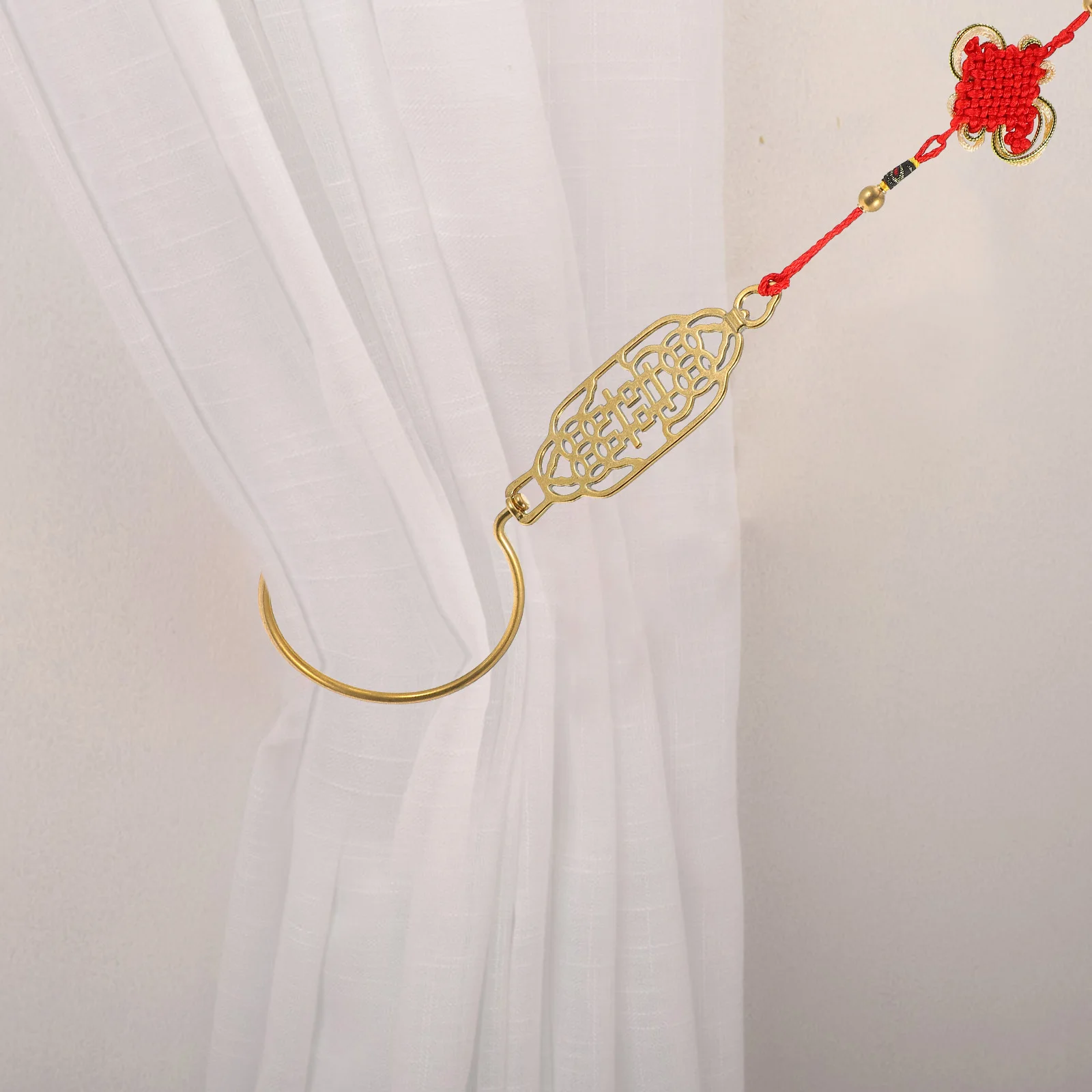 

Copper Bed Curtain Hook Retro Chinese Style Drapes Hook Wedding Party Net Hanger Bedroom Decoration