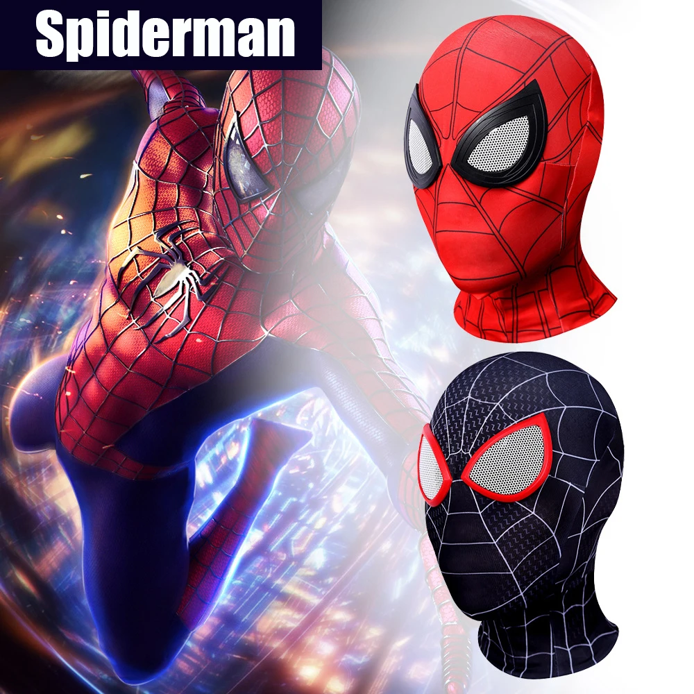 Spiderman Mask Superhero Miles Morales Peter Parker Spider Man Cosplay Masks Spider Helmet Halloween Costume Props for Adults